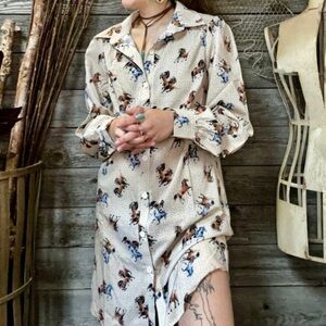 Shirt dress medium nylon apparel